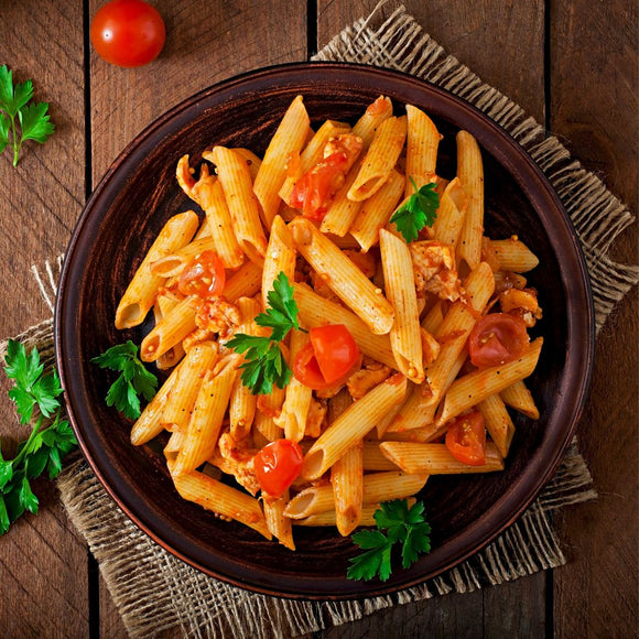 Penne aux Tomates, Amandes et Basilic
