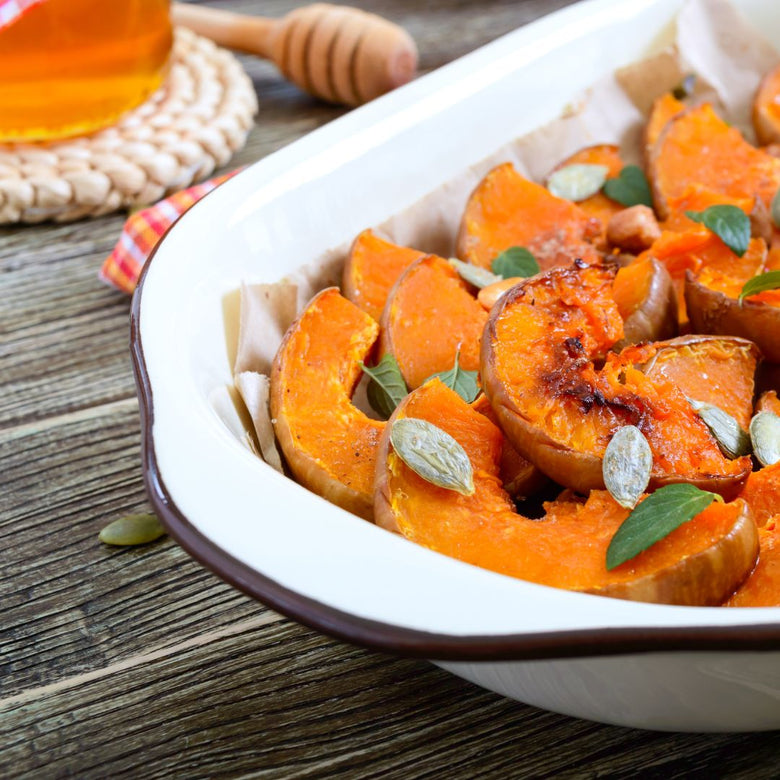 Quartiers de courge musquée rôtis aux saveurs orientales