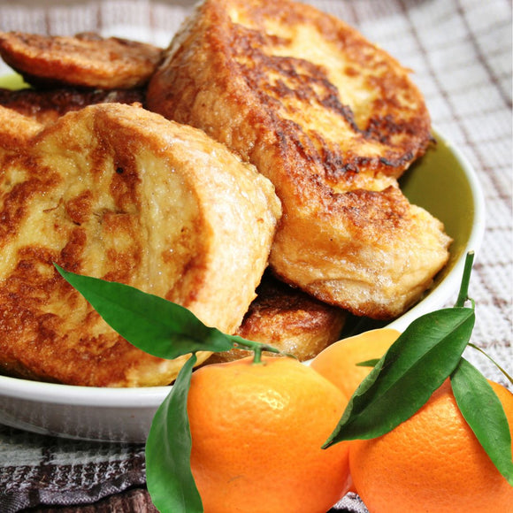 Pain perdu aux clémentines caramélisées au miel
