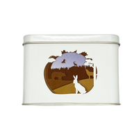 Boite En Fer Blanc Rectangulaire À Motif Forêt