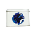 Boite en fer blanc rectangulaire à motif "marine"