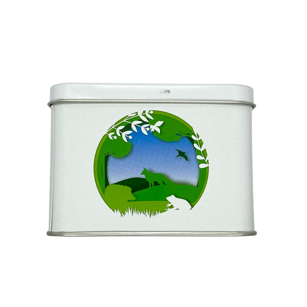 Boite En Fer Blanc Rectangulaire À Motif Campagne
